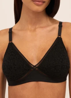 Reggiseno imbottito con ricami in puro cotone donna