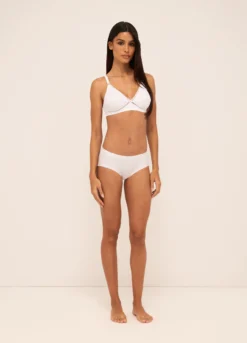 Reggiseno imbottito con ricami in puro cotone donna