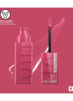 Rossetto a lunga tenuta effetto vinilico superstay vinyl ink 20 coy.