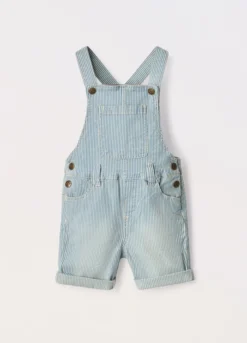 Salopette in cotone stretch a righe neonato