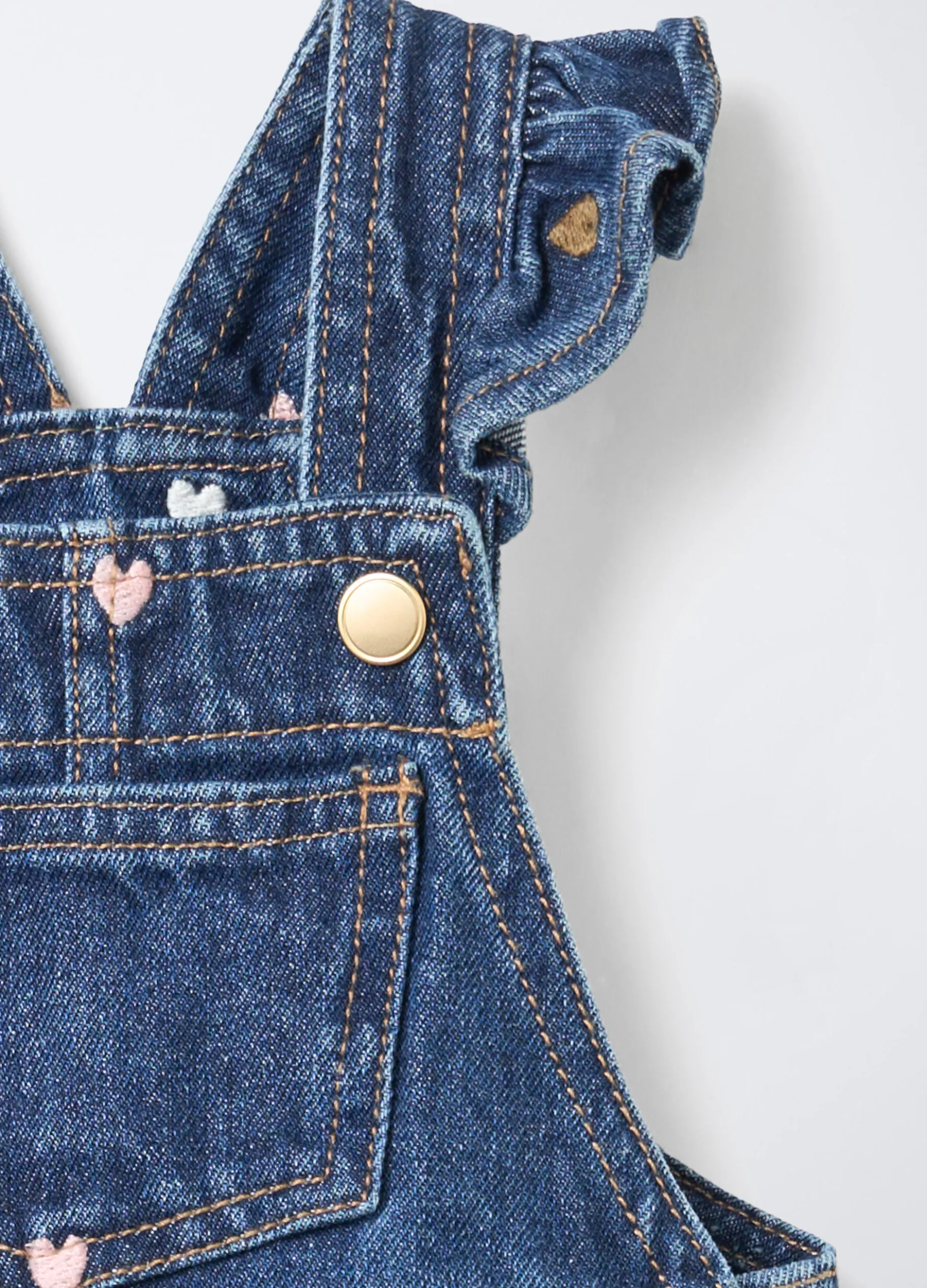 Salopette in denim misto cotone Fit Regular bimba