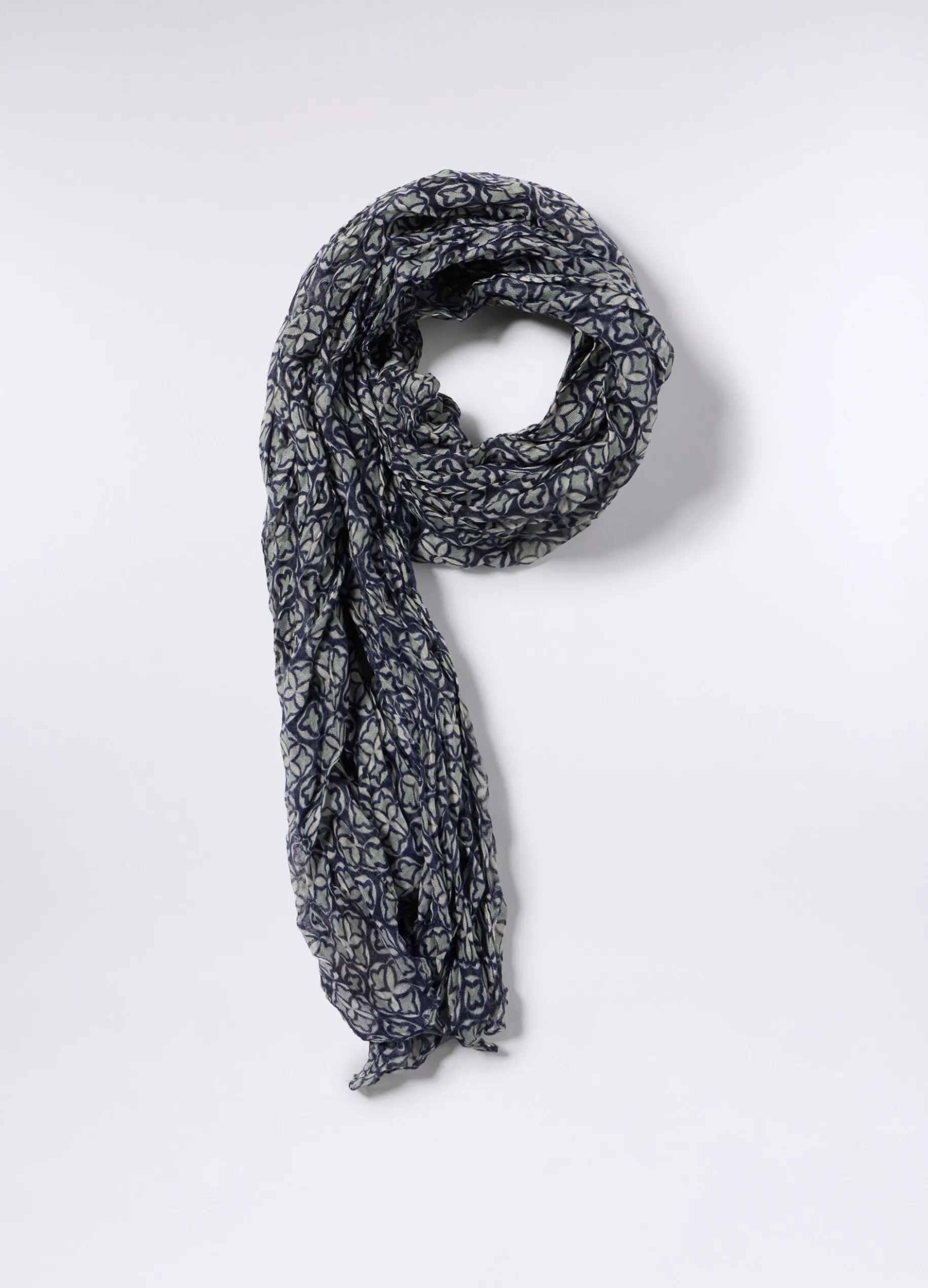 Sciarpa crinkle con stampa donna