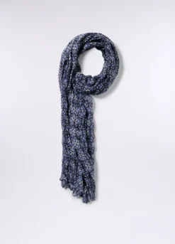 Sciarpa crinkle con stampa donna