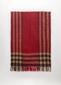 Sciarpa tricot a quadri donna