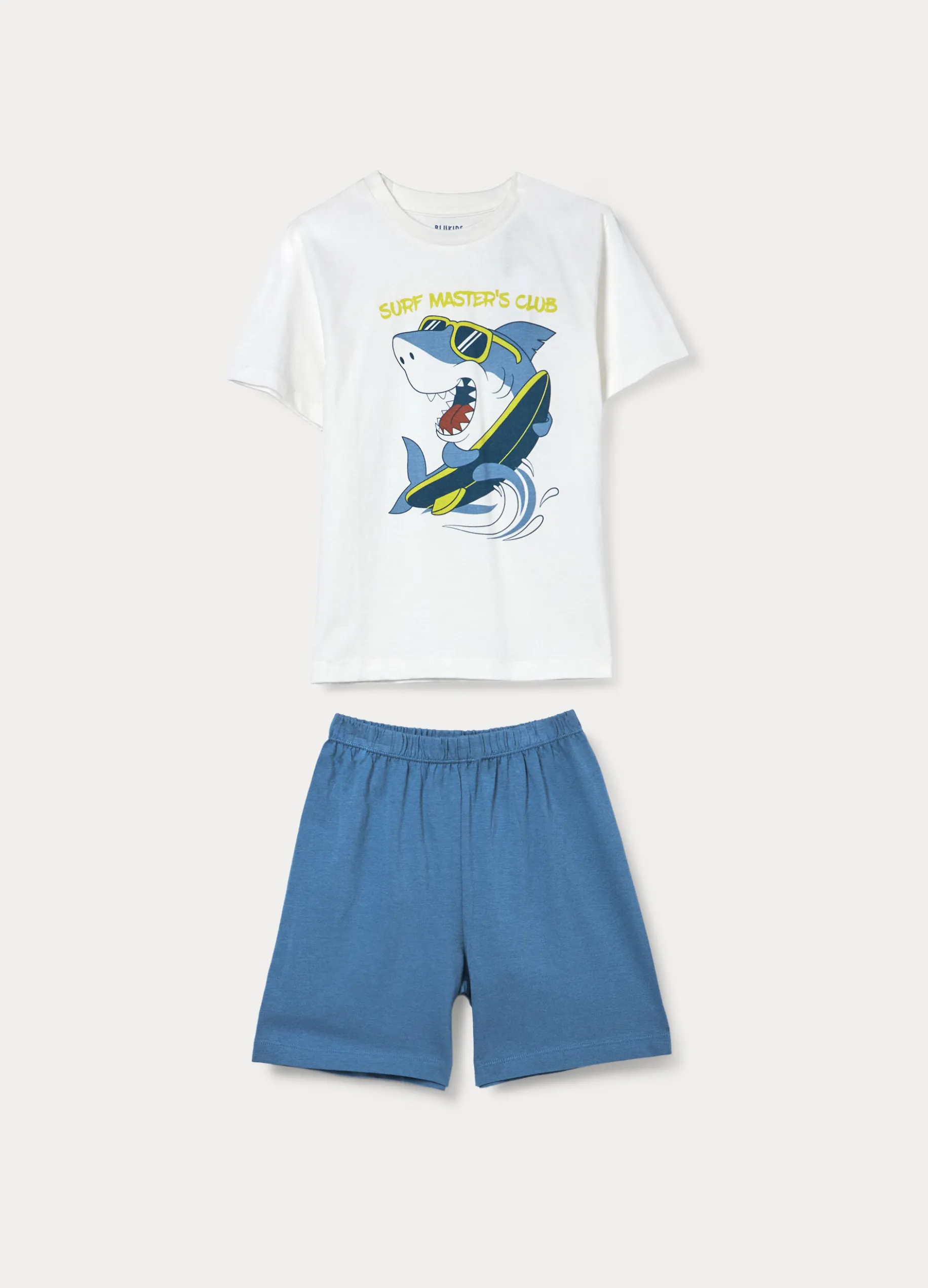 Set pigiama corto in jersey di puro cotone bambino