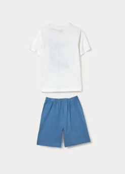 Set pigiama corto in jersey di puro cotone bambino