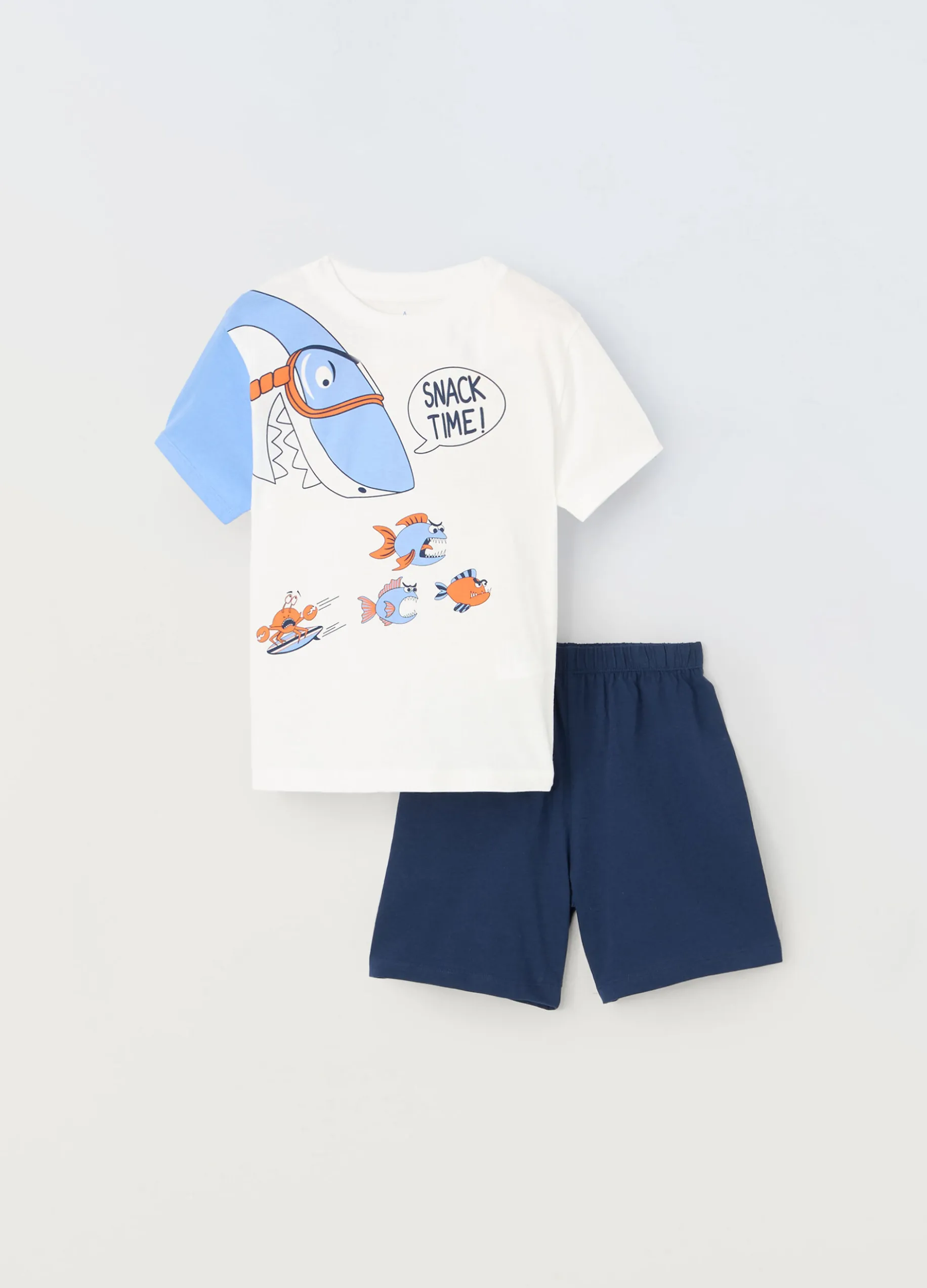 Set pigiama corto in puro cotone bambino