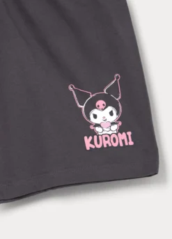 Set pigiama corto Kuromi in jersey di puro cotone ragazza