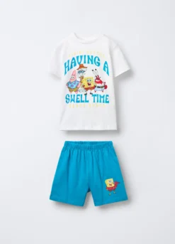 Set pigiama corto Sponge Bob in jersey di puro cotone bambino