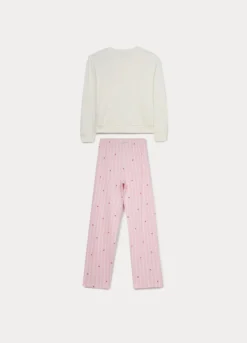 Set pigiama lungo in interlock di puro cotone bambina