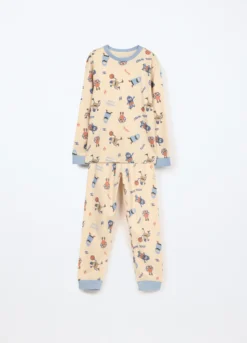 Set pigiama lungo in interlock di puro cotone bambino