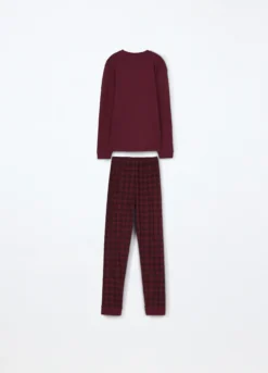 Set pigiama lungo in interlock di puro cotone ragazzo