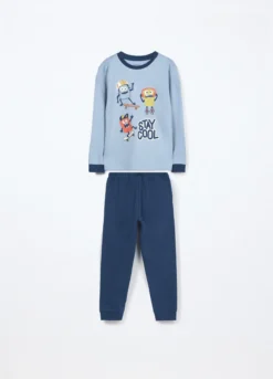 Set pigiama lungo in interlock di puro cotone bambino