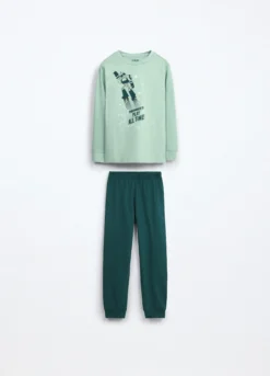 Set pigiama lungo in jersey di puro cotone bambino