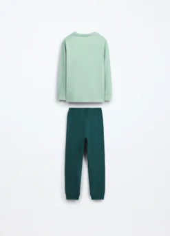 Set pigiama lungo in jersey di puro cotone bambino