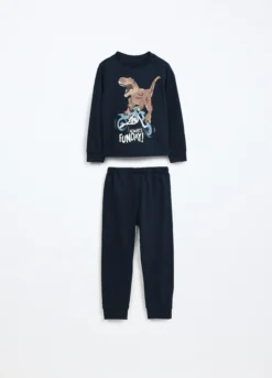 Set pigiama lungo in jersey di puro cotone bambino