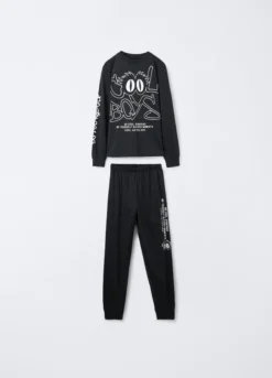 Set pigiama lungo in jersey di puro cotone ragazzo