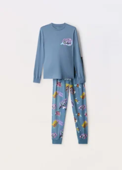Set pigiama lungo in jersey di puro cotone ragazzo