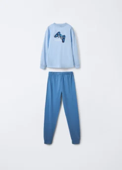 Set pigiama lungo in jersey di puro cotone ragazzo