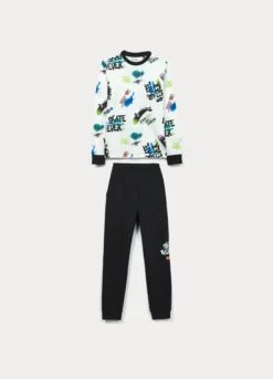 Set pigiama lungo in jersey di puro cotone ragazzo