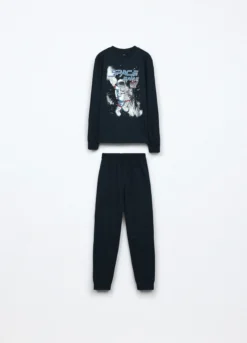 Set pigiama lungo in jersey di puro cotone ragazzo