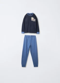Set pigiama lungo in jersey di puro cotone ragazzo