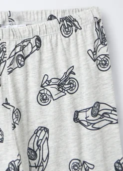 Set pigiama lungo in jersey di cotone mélange ragazzo