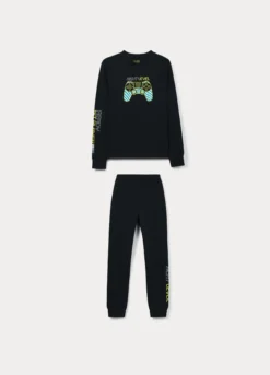 Set pigiama lungo in jersey di puro cotone ragazzo