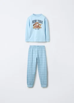 Set pigiama lungo in jersey di puro cotone bambino