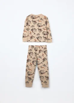 Set pigiama lungo Jurassic Park in interlock di puro cotone bambino