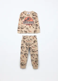 Set pigiama lungo Jurassic Park in interlock di puro cotone bambino