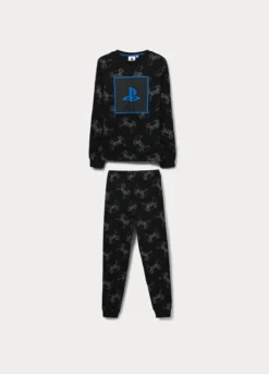 Set pigiama lungo Play Station in jersey di puro cotone ragazzo