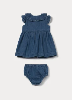 Set in chambray di puro cotone neonata