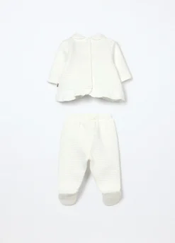 Set in matelassé misto cotone neonata