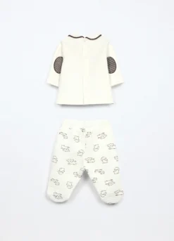 Set in misto cotone fleece neonato
