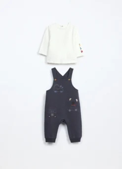 Set in puro cotone fleece neonato