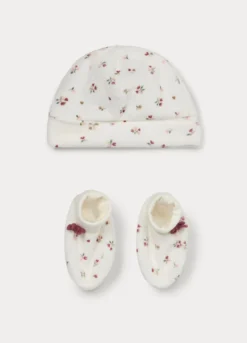 Set in puro cotone velour neonata