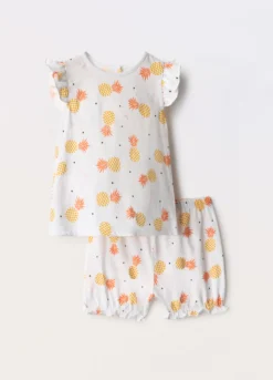 Set pigiama corto in jersey di puro cotone neonata