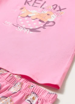 Set pigiama corto in jersey di puro cotone bambina