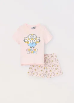 Set pigiama corto in jersey di puro cotone bambina