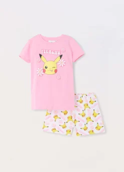 Set pigiama corto in jersey di puro cotone bambina