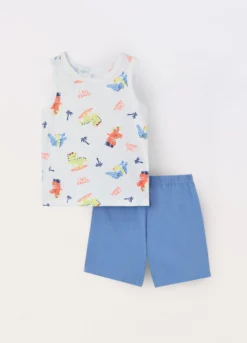 Set pigiama corto in puro cotone neonato