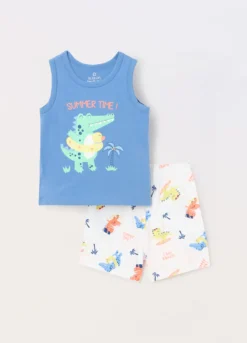 Set pigiama corto in puro cotone neonato
