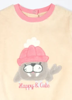 Set pigiama in coral fleece neonata