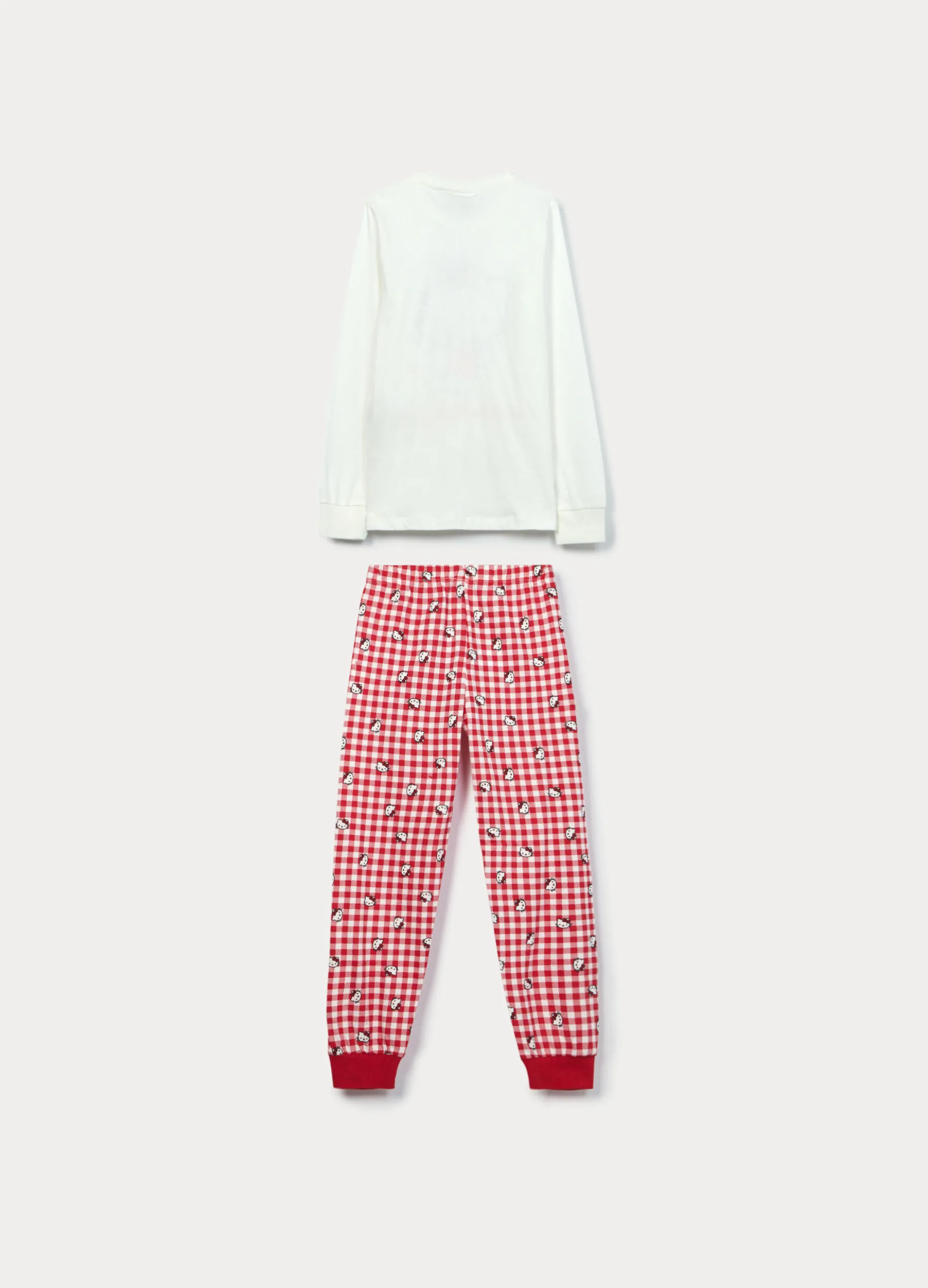 Set pigiama lungo Hello Kitty in jersey di puro cotone bambina