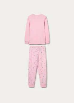 Set pigiama lungo in interlock di puro cotone bambina