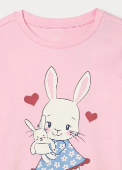 Set pigiama lungo in interlock di puro cotone bambina