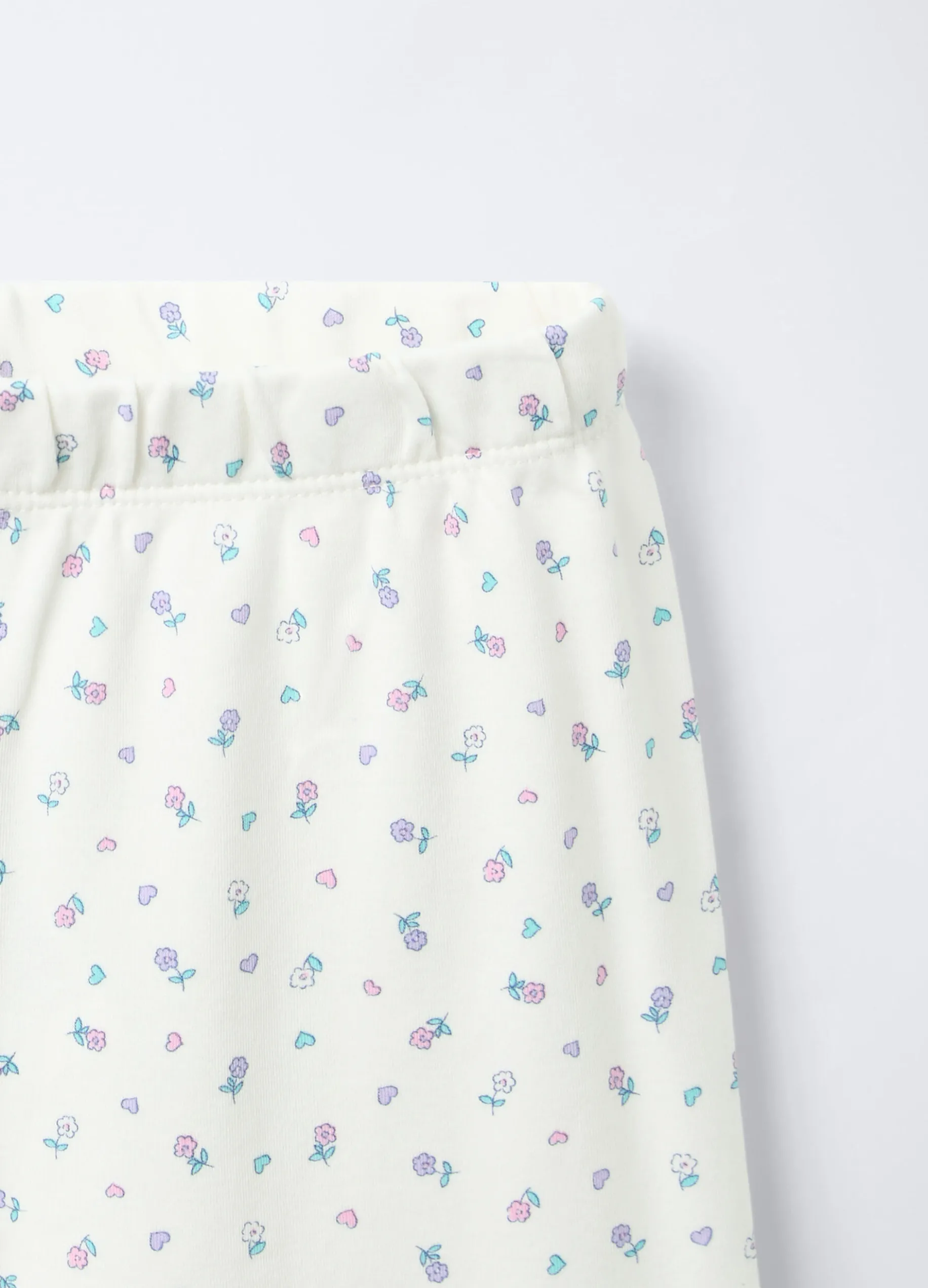 Set pigiama lungo in interlock di puro cotone bambina