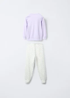 Set pigiama lungo in interlock di puro cotone bambina