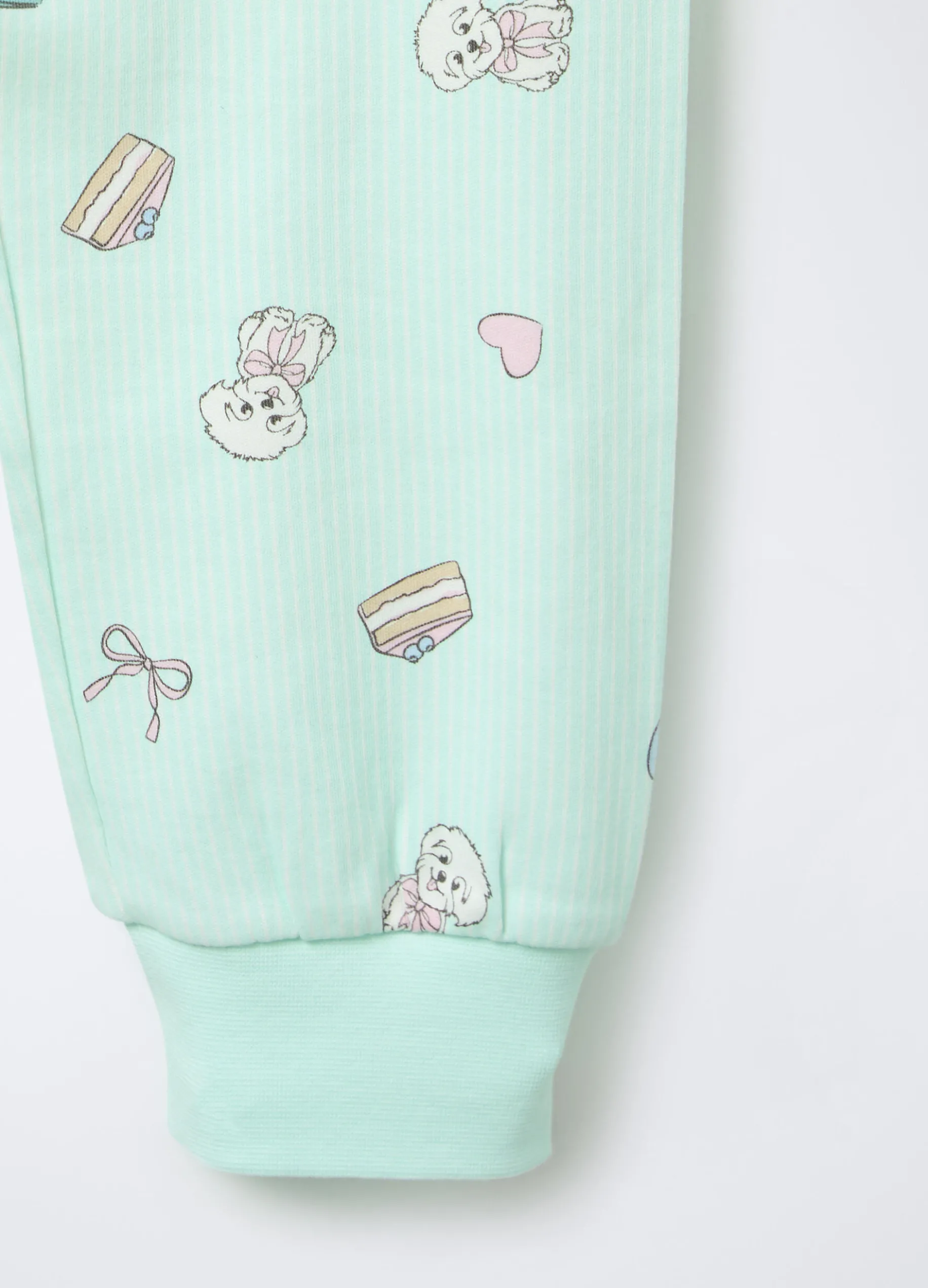 Set pigiama lungo in interlock di puro cotone bambina